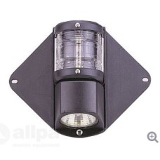 allpa Combinatie top-/deklicht, mastmontage, 12V / 10W, 225, zwart huis met heldere lensen