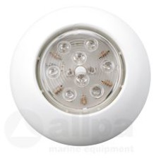 allpa Kunststof LED-plafondlamp, opbouw, push-ON/OFF, 12V/1,15W, LED 5¤, H=44mm, cool white