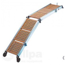 allpa Aluminium Loopplanken met wielen & houten loopvlak, 2-delig, draaggewicht 160kg