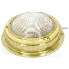 allpa Messing Kajuitlamp met geribde lens, 12V / 8W, A=110mm, B=70mm, met ventilatie & schak