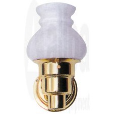 allpa Messing Interieurlamp, halogeen, wandmontage, 12V / 10W, basis 70mm, glas 90mm, H=175