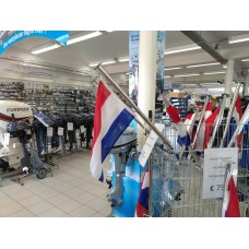 RVS vlaggenstok + houder en Nederlandse vlag